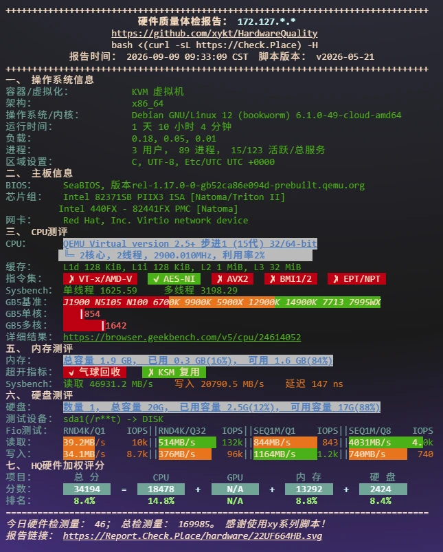干杯Cloud 硬件与跑分实测报告