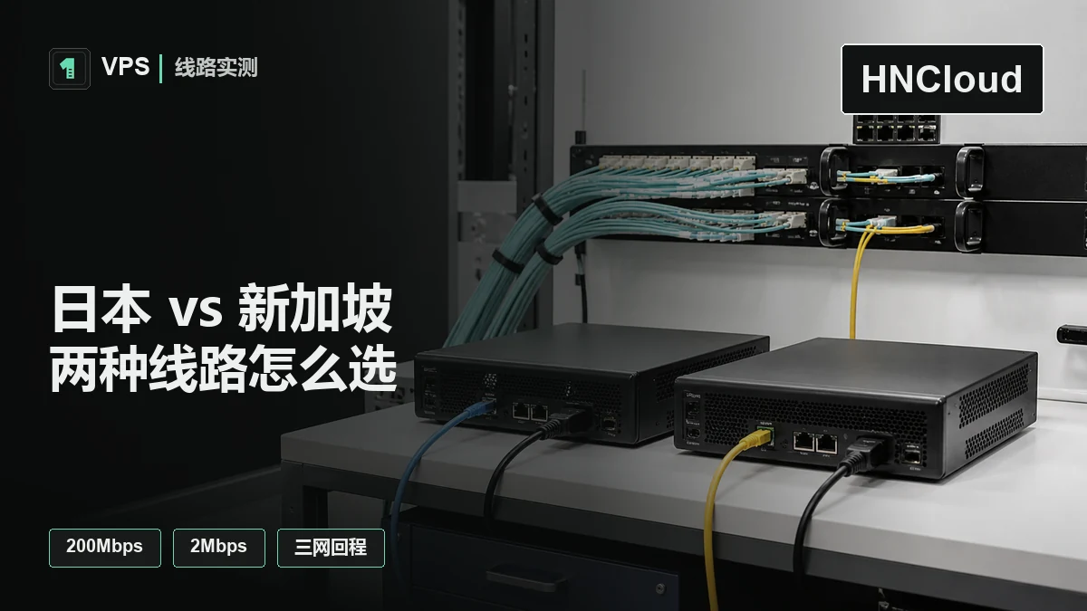 华纳云日本二区 vs 新加坡 VPS 网络实测：200Mbps 与三网直连怎么选