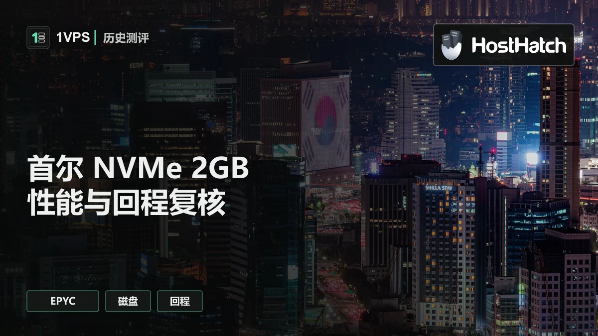 HostHatch 首尔 NVMe 2GB 测评：硬件与回程表现