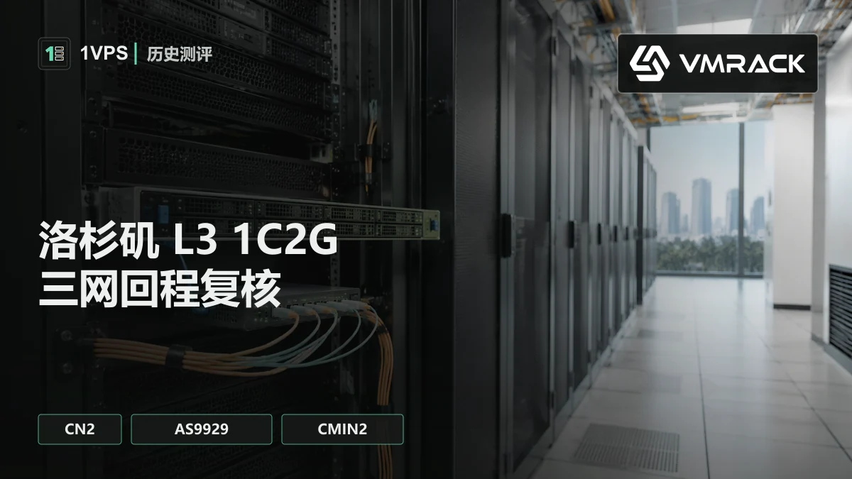 VMRack L3 1C2G 测评：CN2、AS9929 与 CMIN2 回程