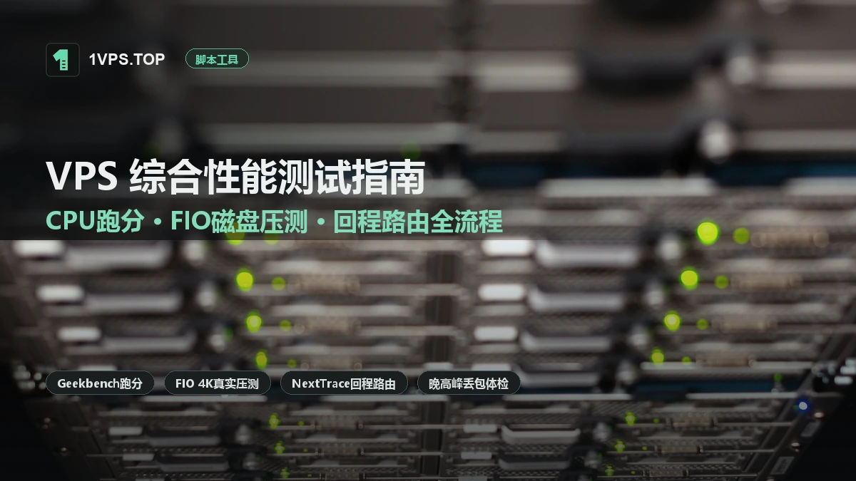 VPS 综合性能测试指南：CPU 跑分、FIO 磁盘压测、回程路由追踪与晚高峰网络体检全流程