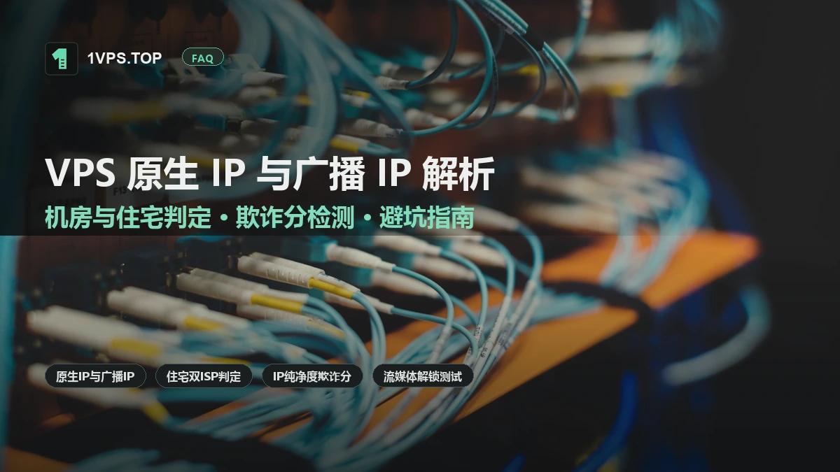 VPS 原生 IP 与广播 IP 区别全解析：机房 IP、住宅 IP 判定、欺诈度检测与避坑指南