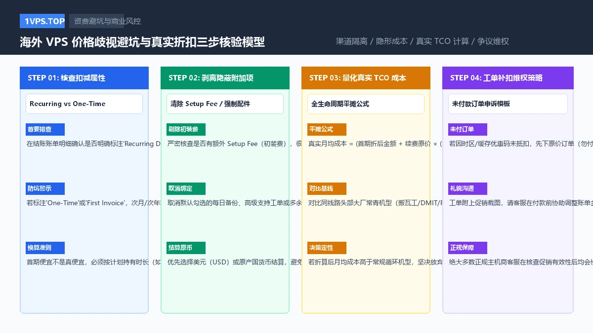 海外 VPS 价格歧视避坑与真实折扣三步核验模型