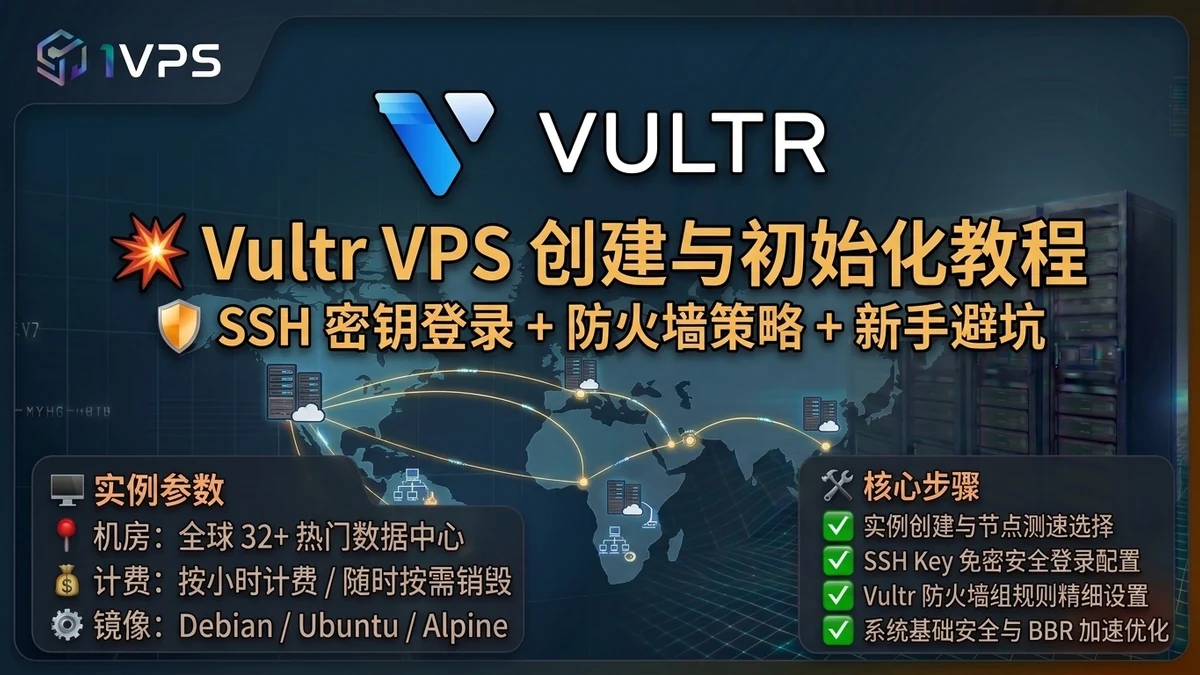 Vultr 创建 VPS：按小时计费、SSH Key 与安全初始化完整教程